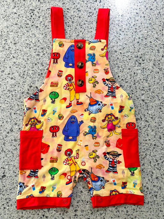 Drive-Thru Dreams Shorts Overalls- Snacks RTS