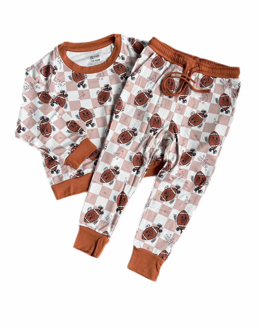 Friday Night Checks Crewneck with Joggers Set- Touchdown RTS