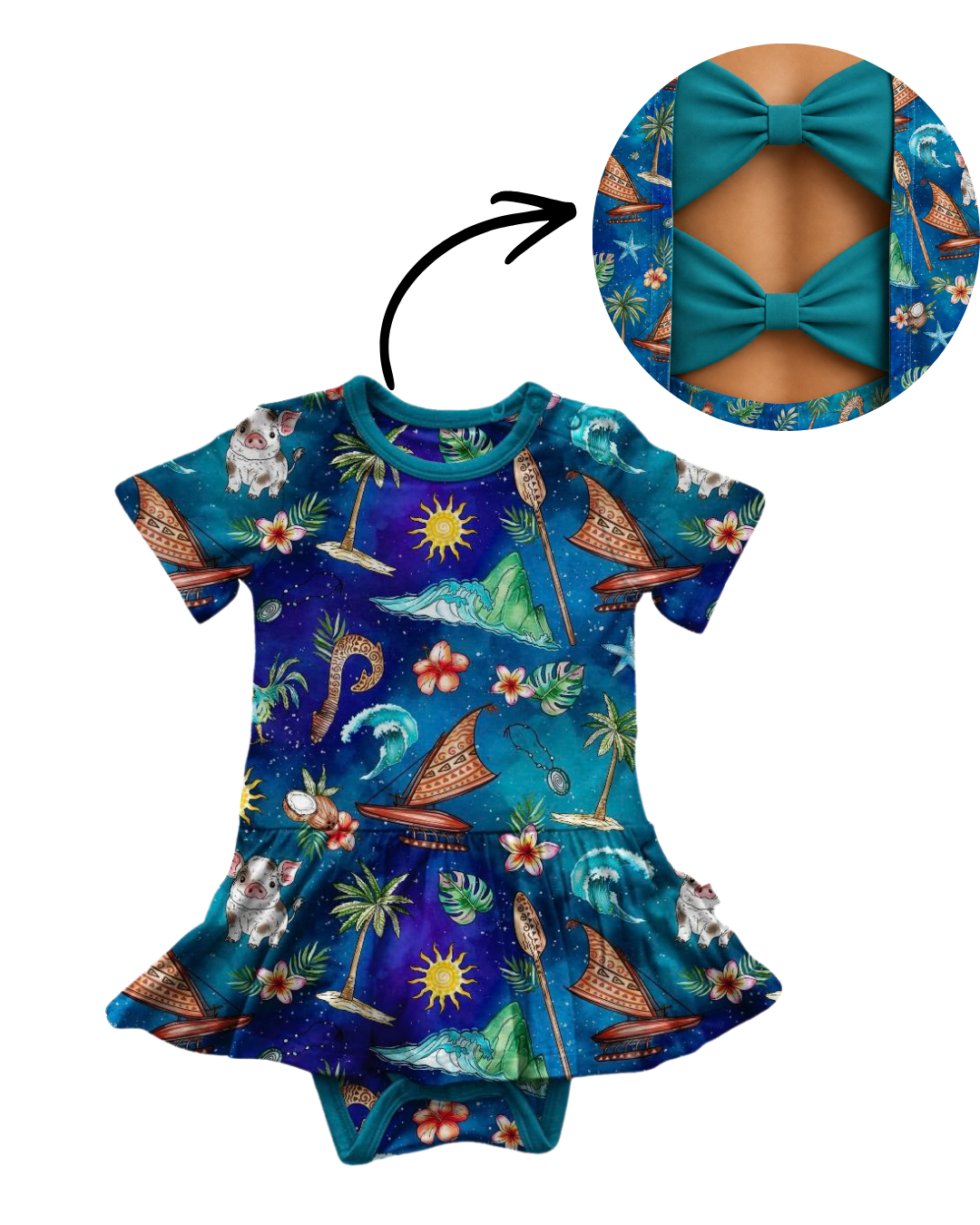 Voyager Bow Back Bodysuit Twirl- Royalty RTS