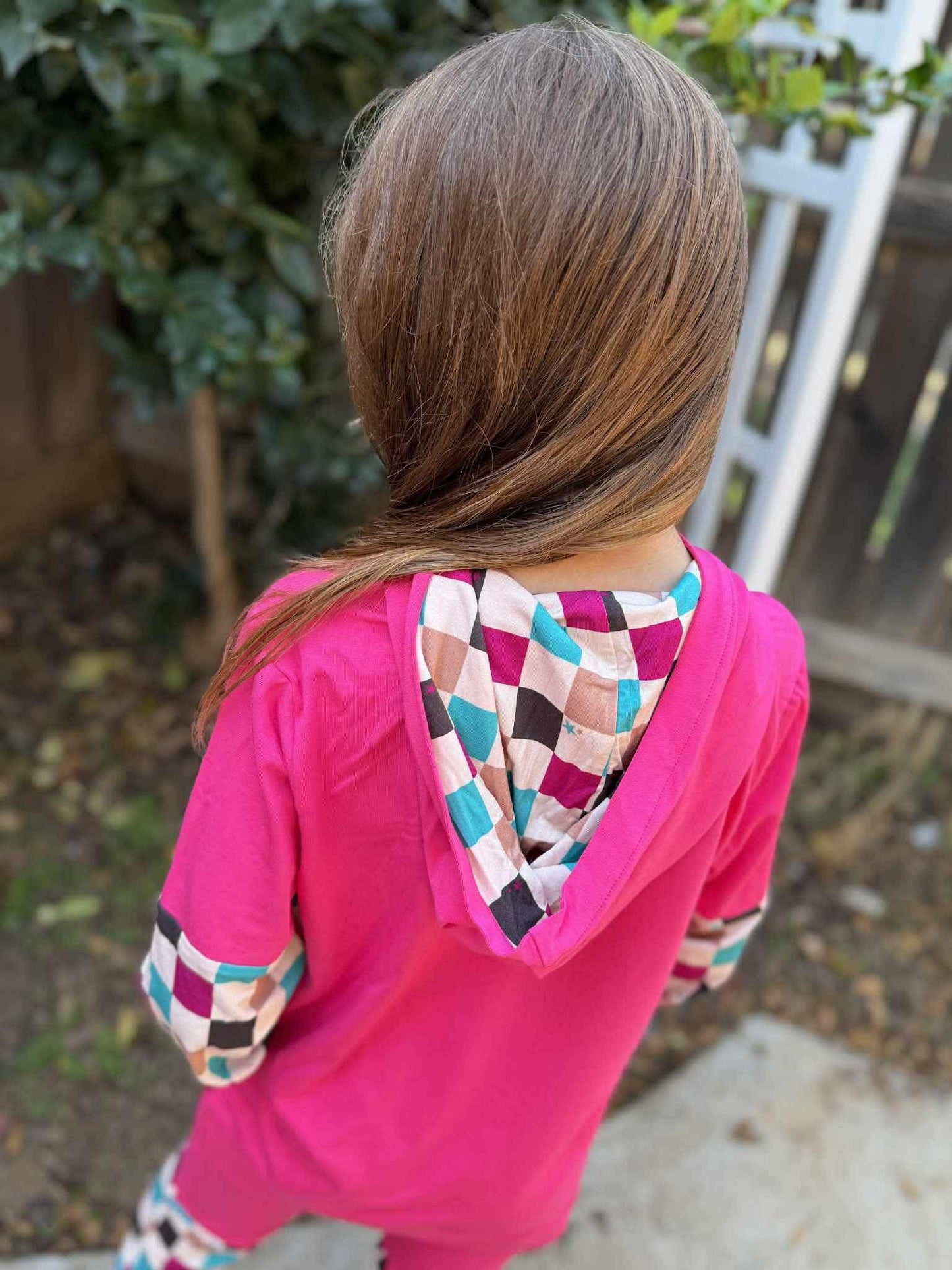 Fallin’ for Checks Girl’s Kid Hoodie/Jogger Set- RTS