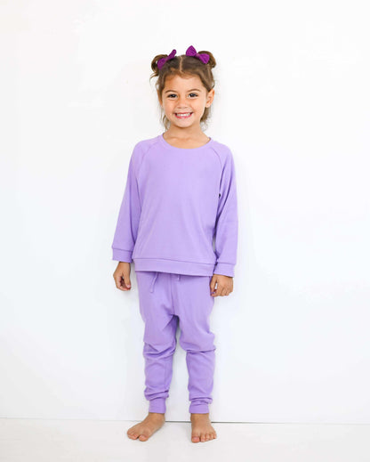 Moonlit Violet Ribbed Jogger Set- Fall RTS