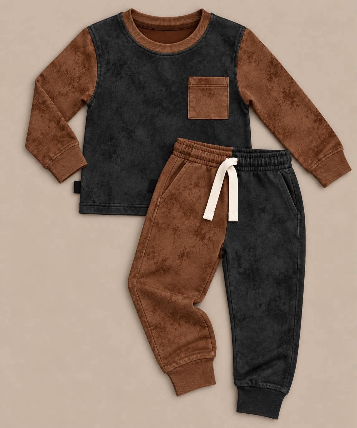 Brownstone Kids’ Long Sleeve Pocket Tee w/ Joggers Set- Tiny Renegade Pre-Order