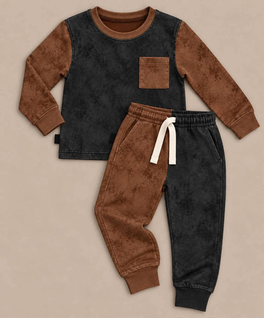 Brownstone Kids’ Long Sleeve Pocket Tee w/ Joggers Set- Tiny Renegade Pre-Order