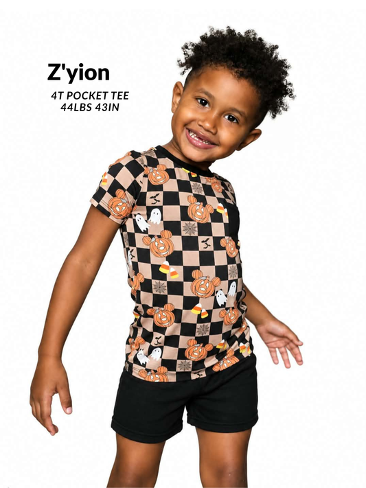 Gourd-geous Mouse Kids Pocket Tee- Halloween 26 RTS