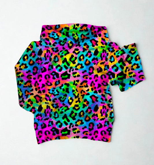 90’s Party Cheetah Kids Hoodie Bamboo Fleece - Neon Pre-Order
