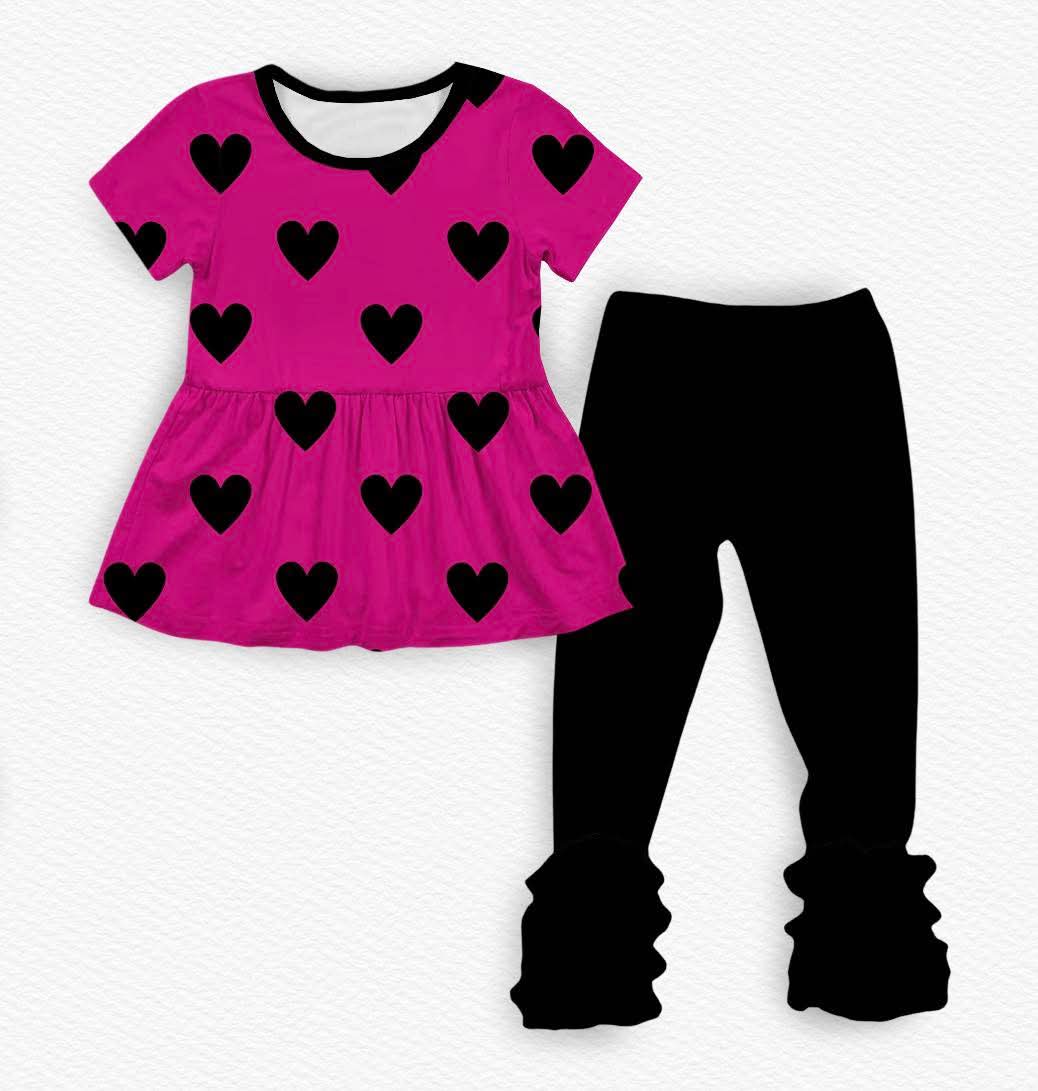 Pink Rebel Girls' Ruffle Peplum/Legging Set- School Pre-Sale