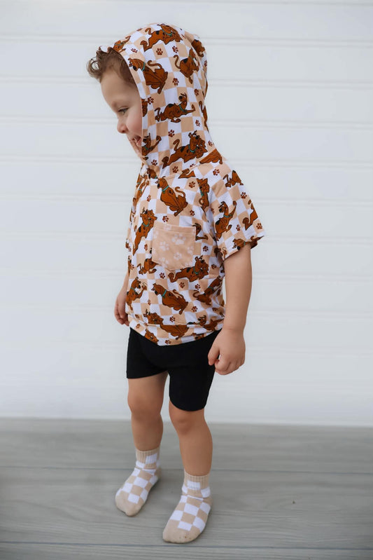 Mystery Pup Kids Hooded Pocket Tee- LF Dog RTS