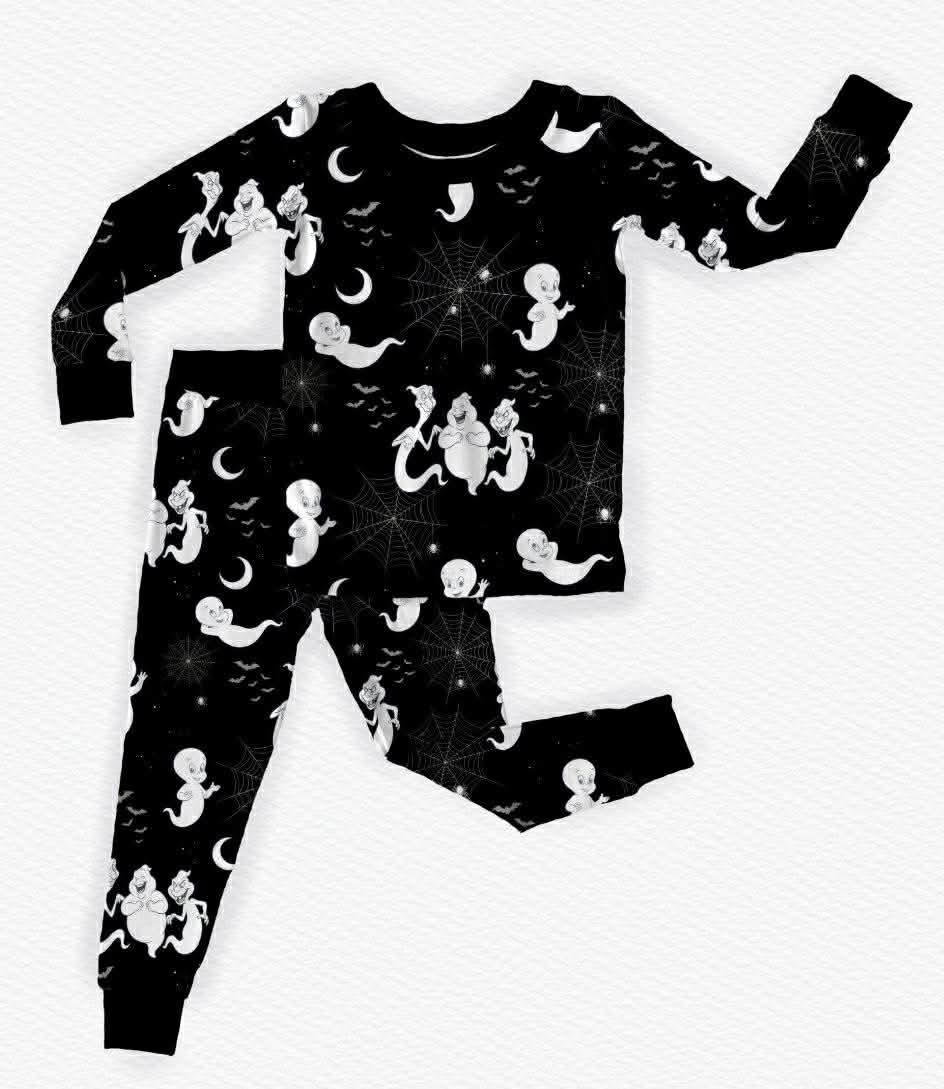 *Glows In The Dark* Friendly Glow Long Sleeve/Pant Pj Set- Ghost Pre-Order
