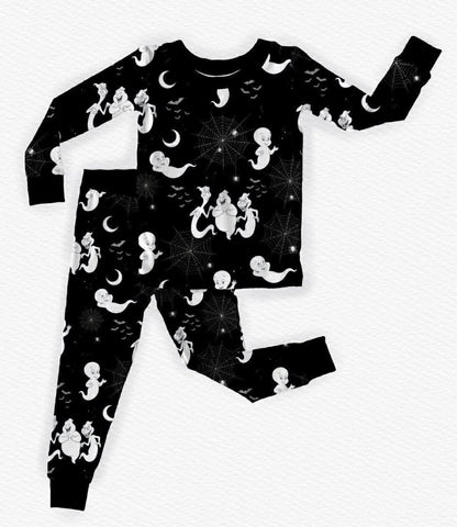 *Glows In The Dark* Friendly Glow Long Sleeve/Pant Pj Set- Ghost Pre-Order