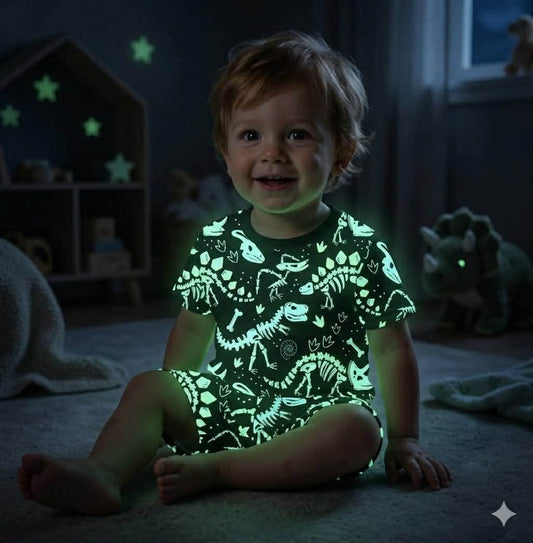 Prehistoric Glow Short Sleeve/Short Pj Set- Dino Pre-Order