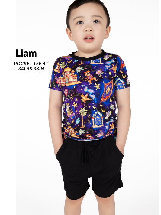Magic Carpet Ride Short Sleeve Tee with Drawstring Short Set- Royalty RTS