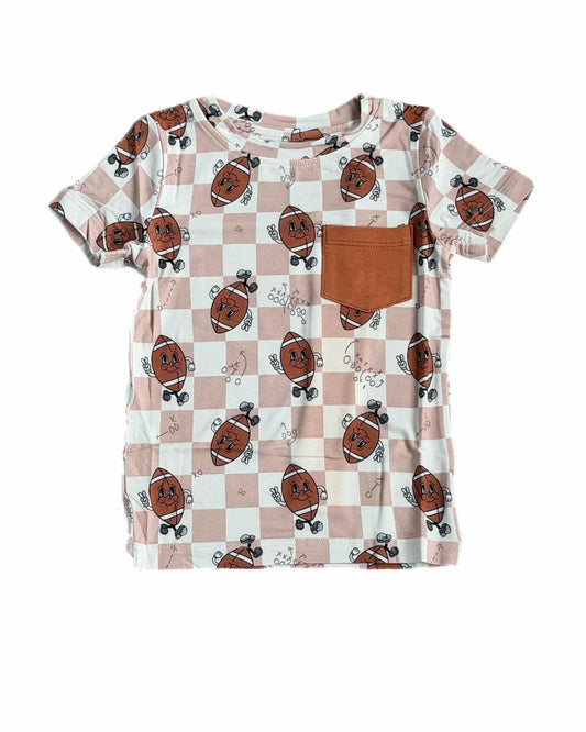 Friday Night Checks Pocket Tee- Touchdown RTS