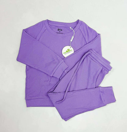 Moonlit Violet Ribbed Jogger Set- Fall RTS