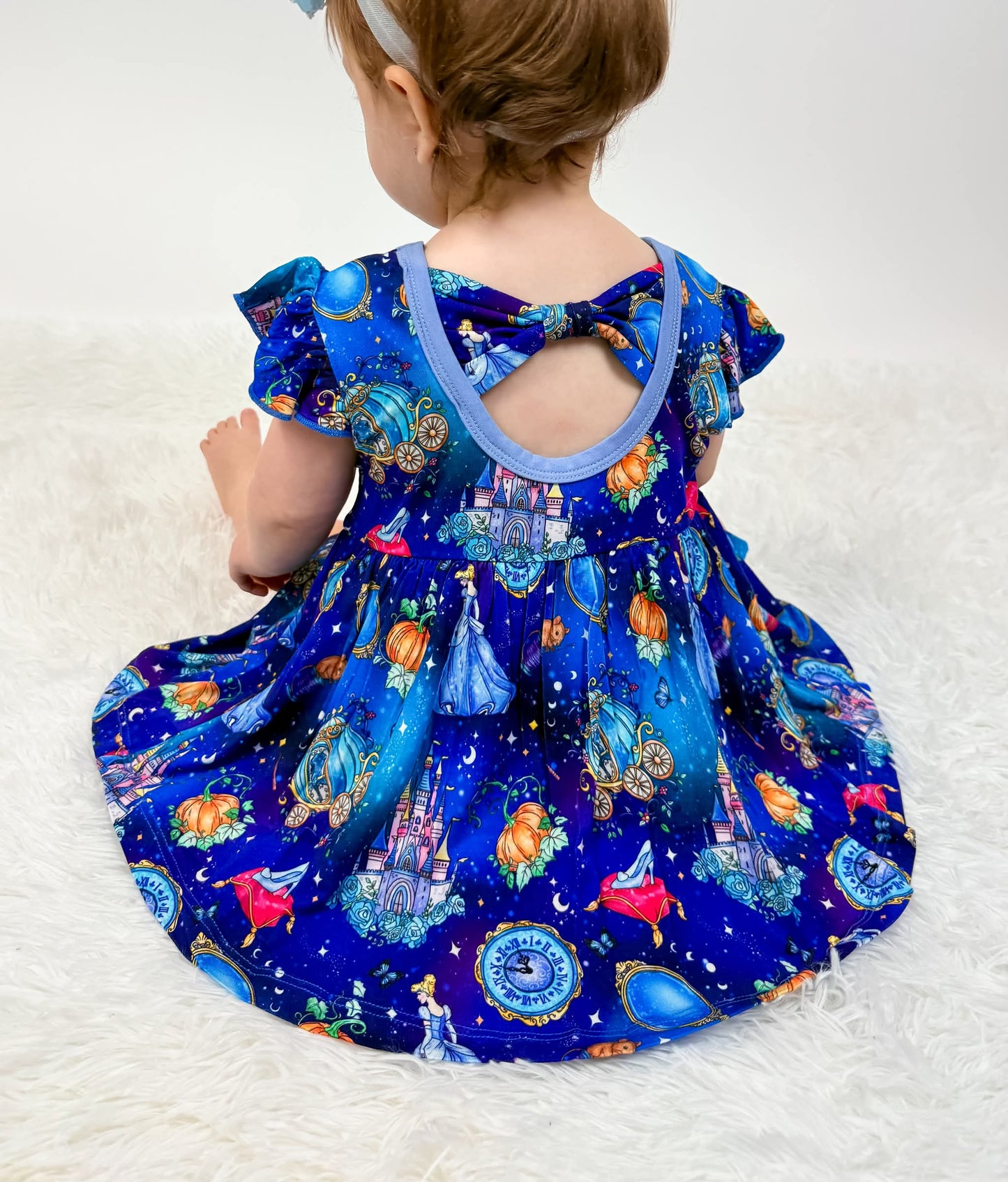 Glass Slipper Bow Back Twirl- Royalty RTS