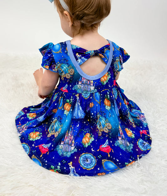 Glass Slipper Bow Back Twirl- Royalty RTS