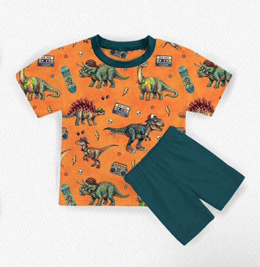Jurassic Jams Kids Oversized Tee & Biker Short Set- Dino Pre-Order