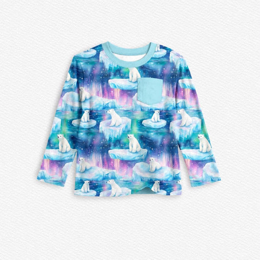 Arctic Circle Long Sleeve Pocket Tee- Winter Blues Pre-Order