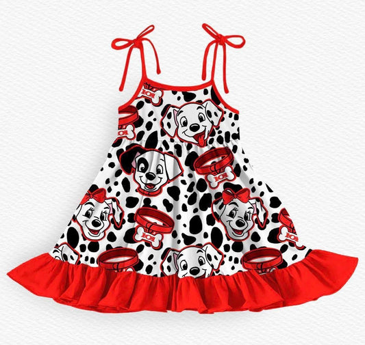 Crimson Spots Tie Twirl w/ Shorts- LF Dog RTS