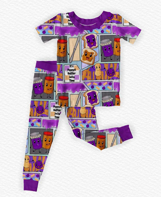 Peanut Butter Jelly Time Short Sleeve/Pant Pj Set- Snacks RTS