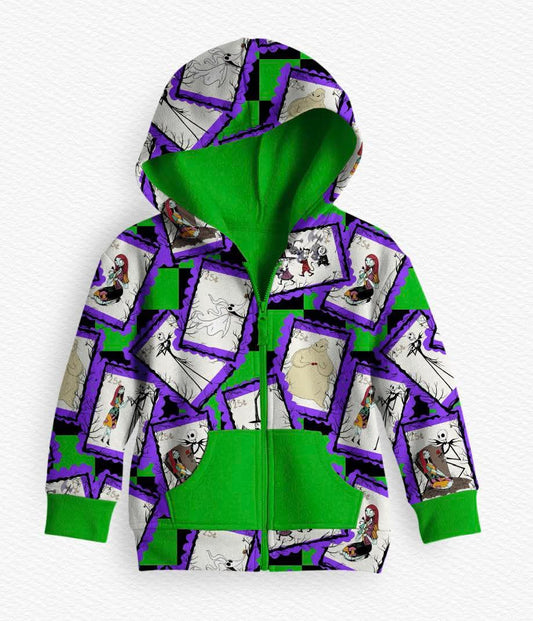 Pumpkin King Postage Kids Hooded Zip Up- Halloween 26 RTS